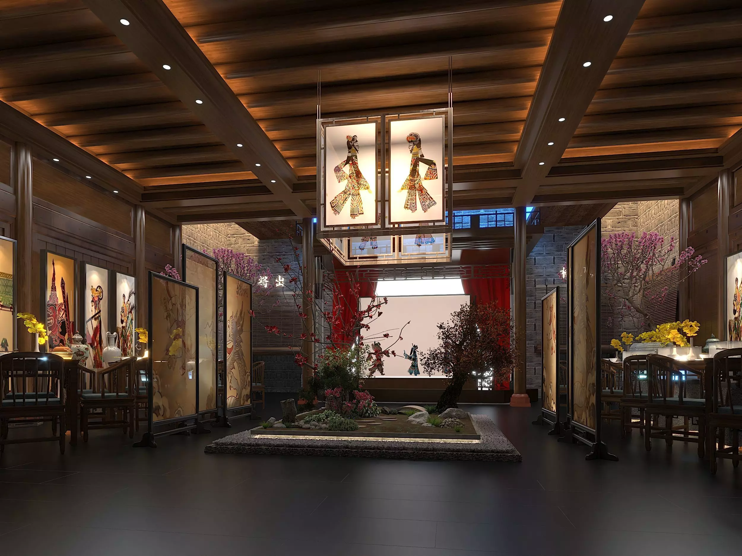 Chinese Restaurant Lobby 3D model_0