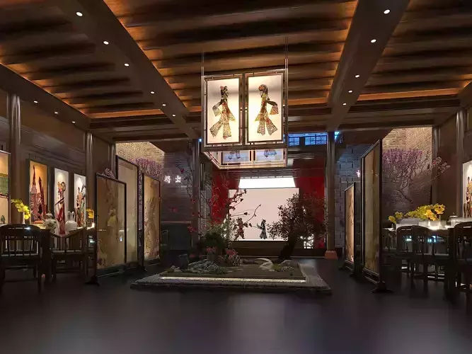 Chinese Restaurant Lobby 3D model Chinese Restaurant Lobby 3D model