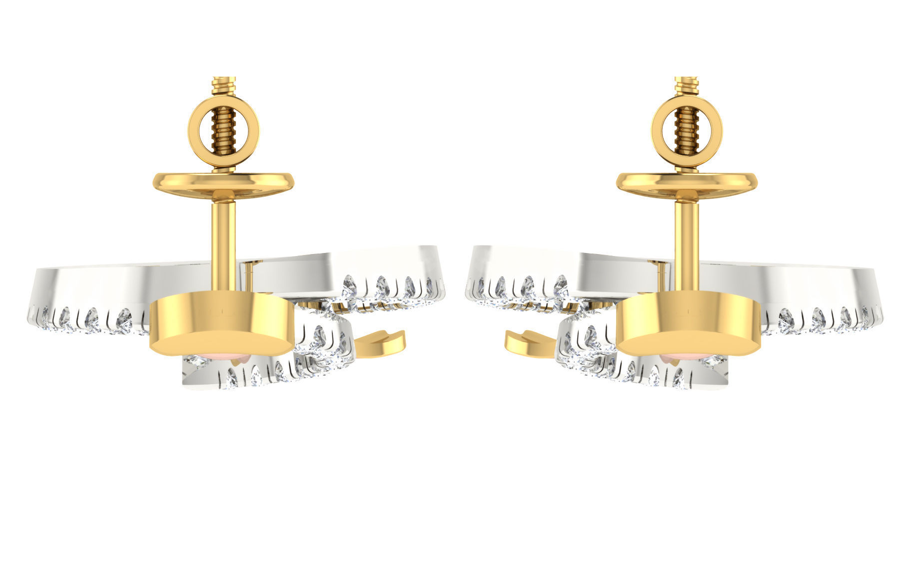 Women Pendant Earring Sets 3dm STL OBJ FBX Renders Details 3D print model_7