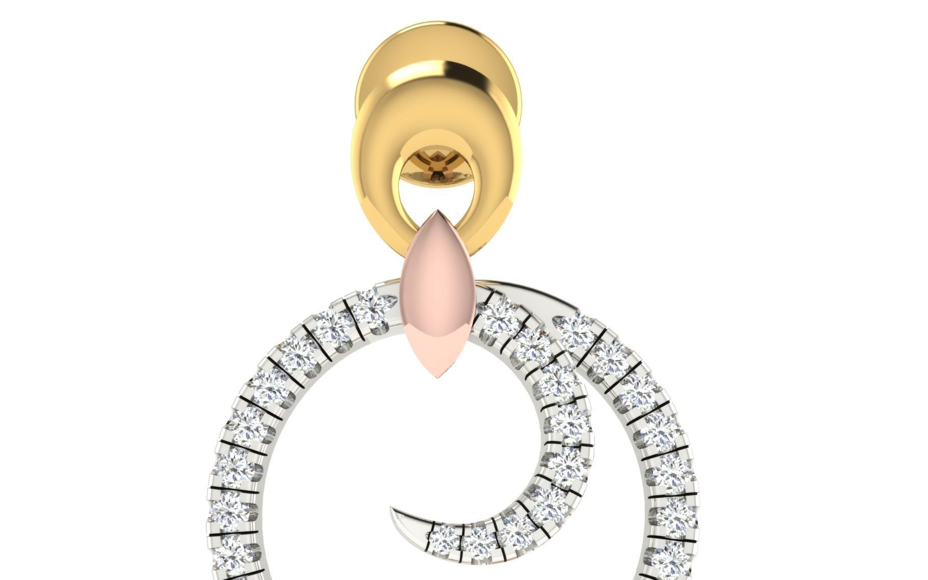 Women Pendant Earring Sets 3dm STL OBJ FBX Renders Details 3D print model_24