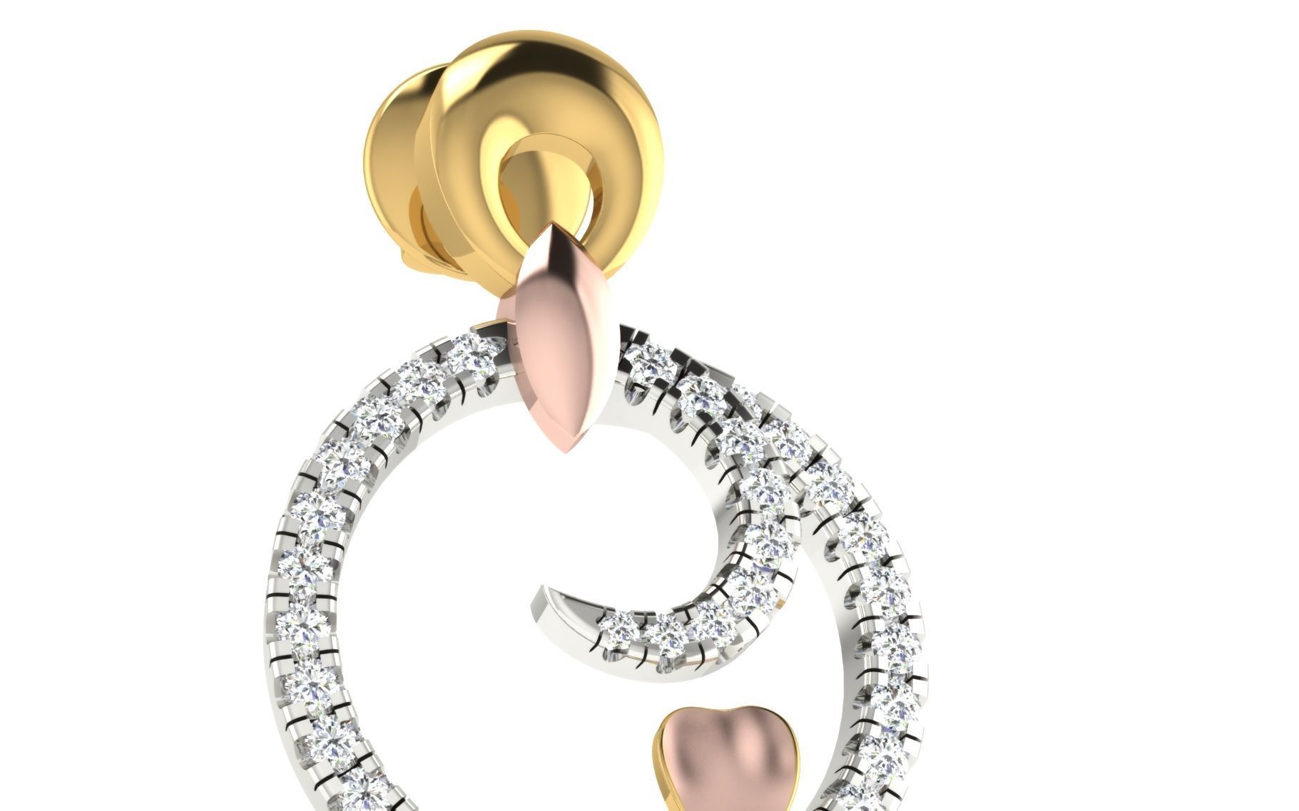 Women Pendant Earring Sets 3dm STL OBJ FBX Renders Details 3D print model_18