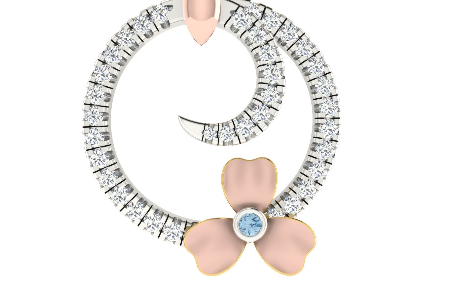 Women Pendant Earring Sets 3dm STL OBJ FBX Renders Details 3D print model_25