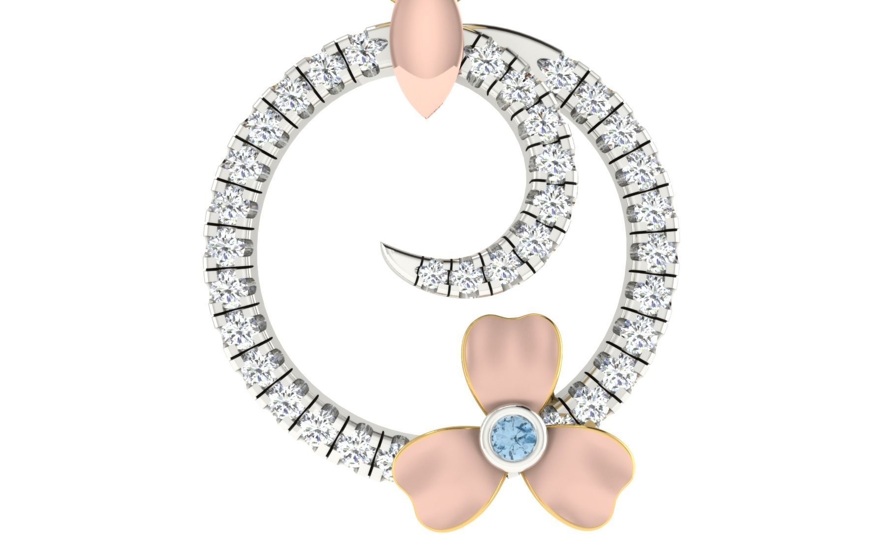 Women Pendant Earring Sets 3dm STL OBJ FBX Renders Details 3D print model_27