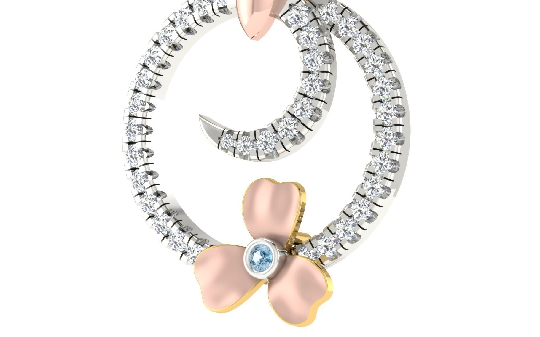 Women Pendant Earring Sets 3dm STL OBJ FBX Renders Details 3D print model_19