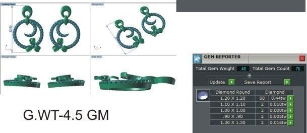 Women Pendant Earring Sets 3dm STL OBJ FBX Renders Details 3D print model_22