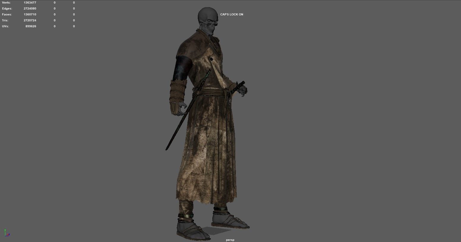 Samurai Cloth 3D model_2