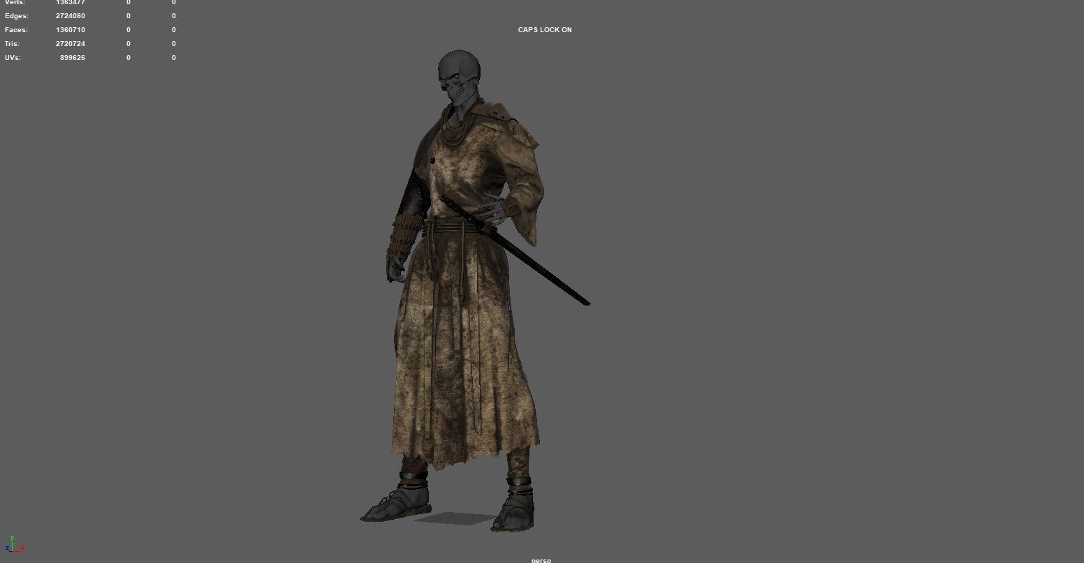 Samurai Cloth 3D model_3