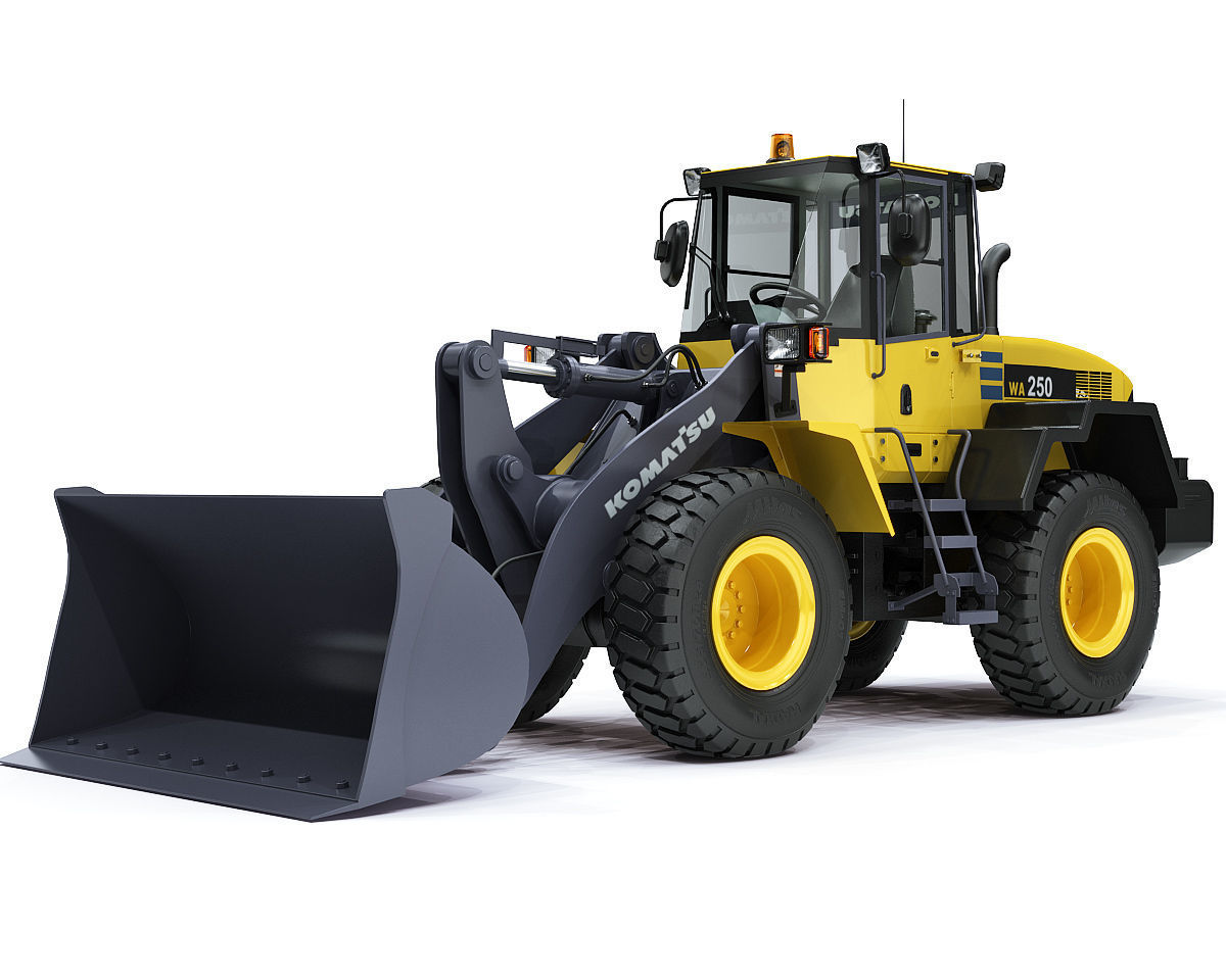 Wheel loader Komatsu WA250 3D model_1