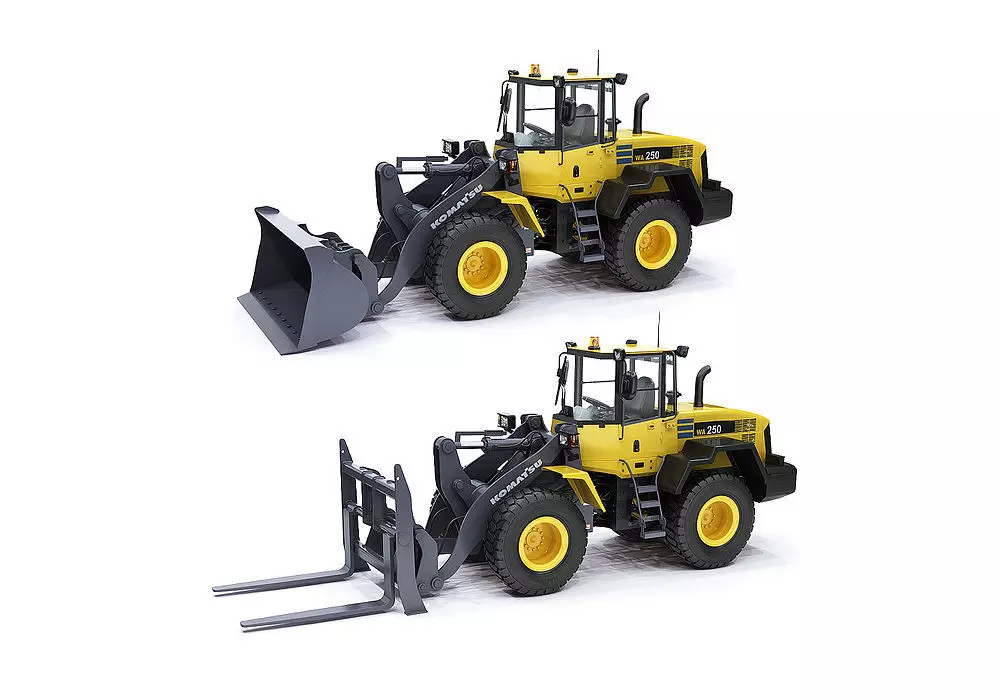 Wheel loader Komatsu WA250 3D model_0