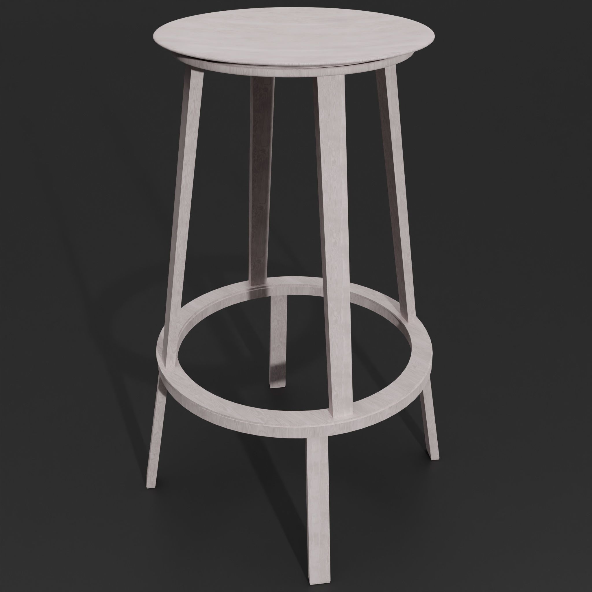 Revolver bar stool black 3D model_1