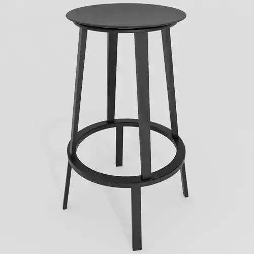 Revolver bar stool black 3D model Revolver bar stool black 3D model