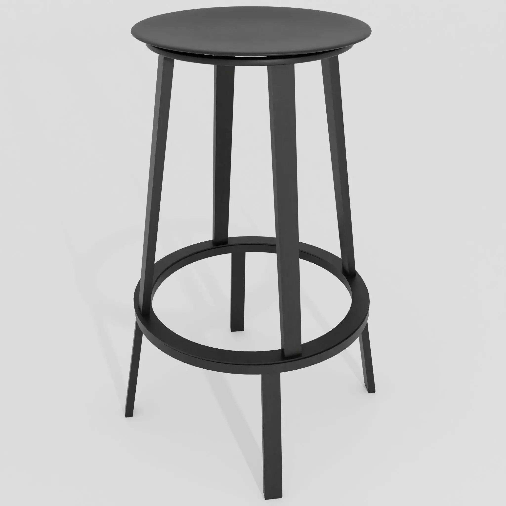Revolver bar stool black 3D model_0