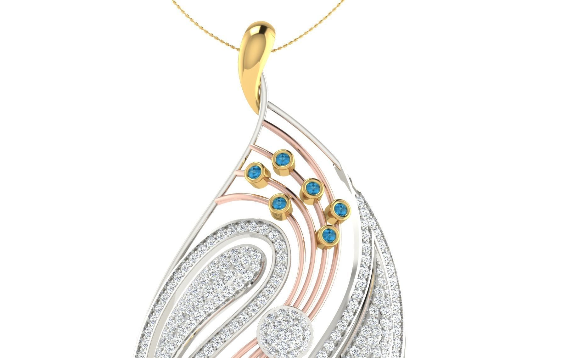 Women Pendant Earring Sets 3dm STL OBJ FBX Renders Details 3D print model_26