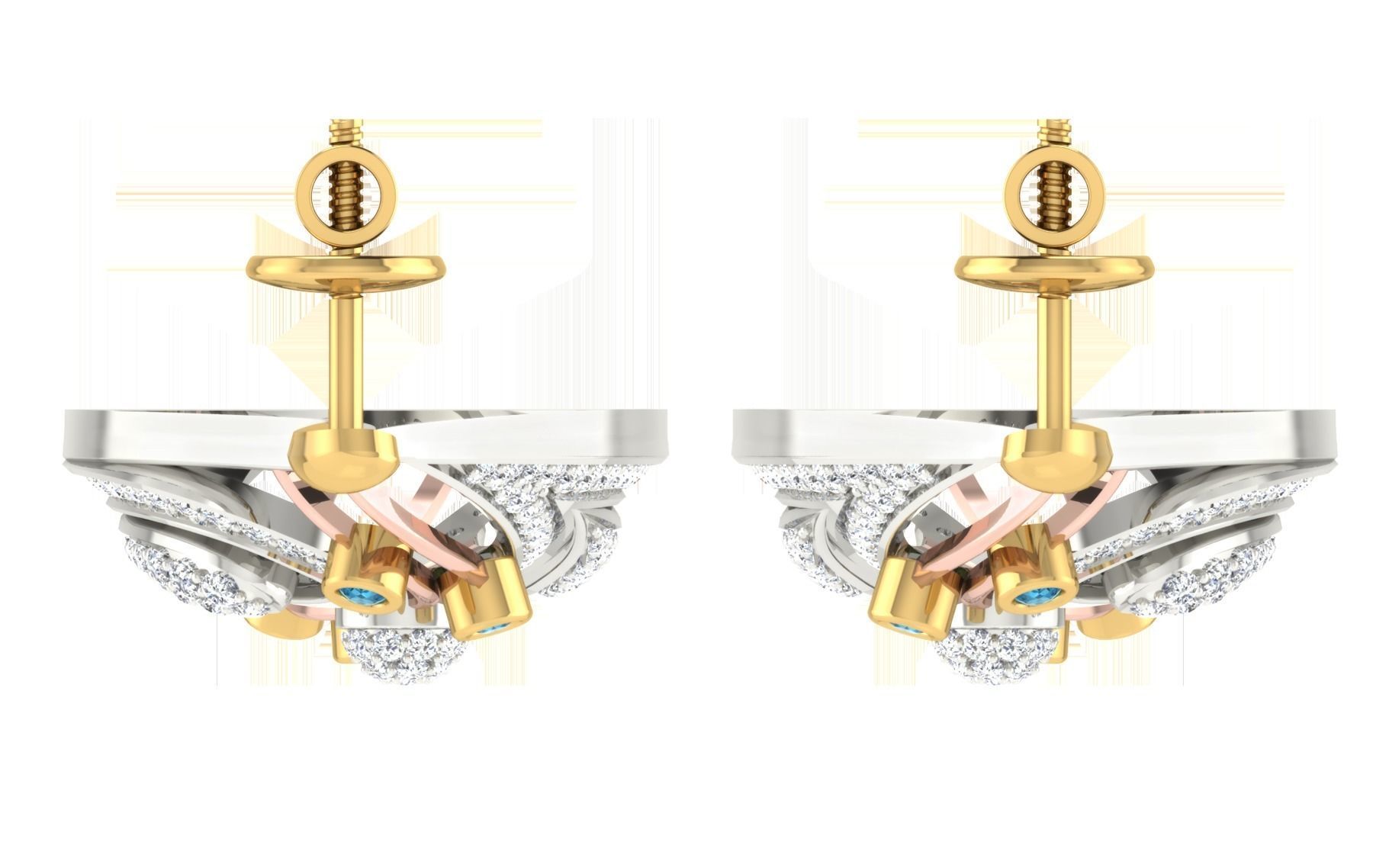 Women Pendant Earring Sets 3dm STL OBJ FBX Renders Details 3D print model_8