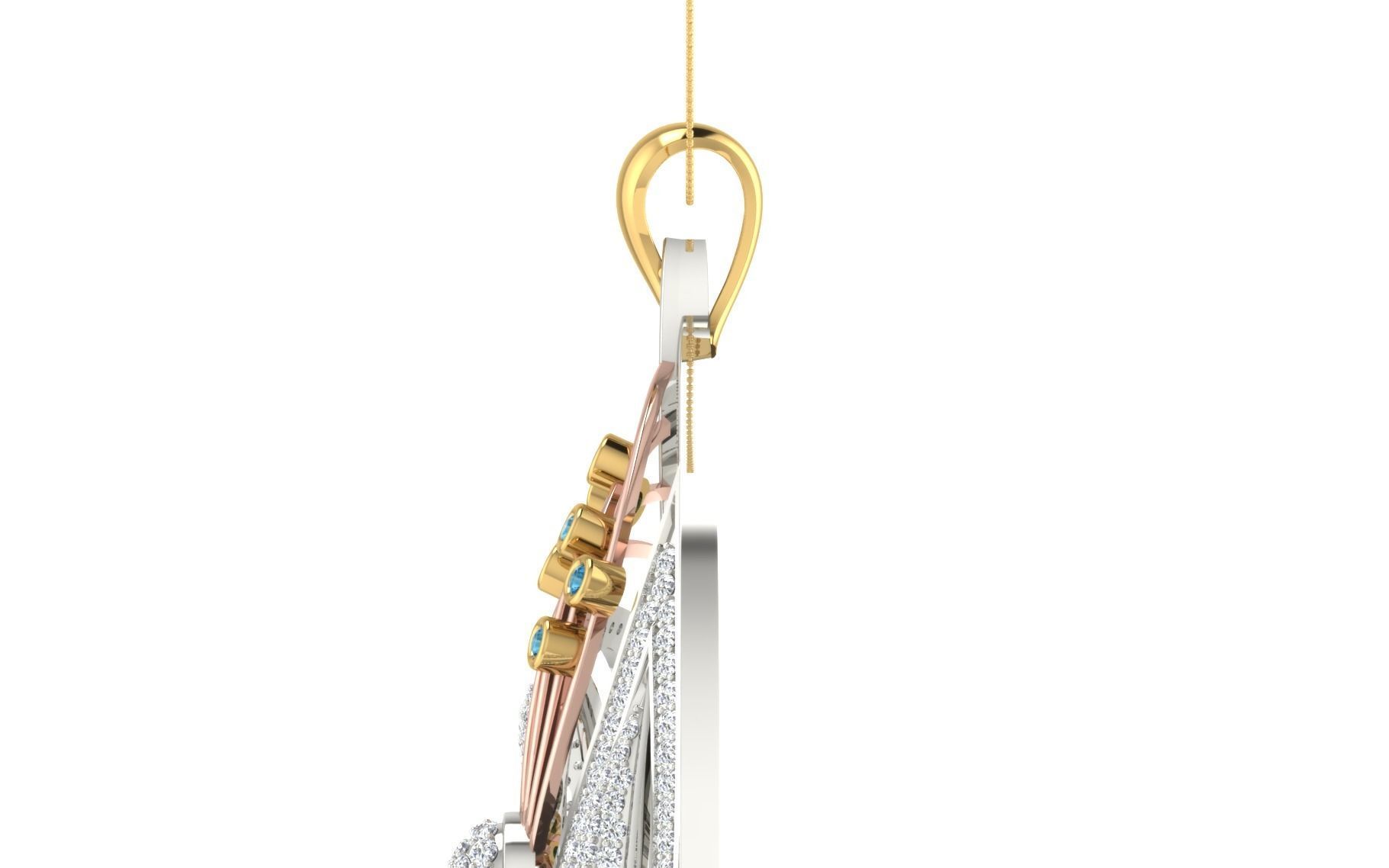 Women Pendant Earring Sets 3dm STL OBJ FBX Renders Details 3D print model_30