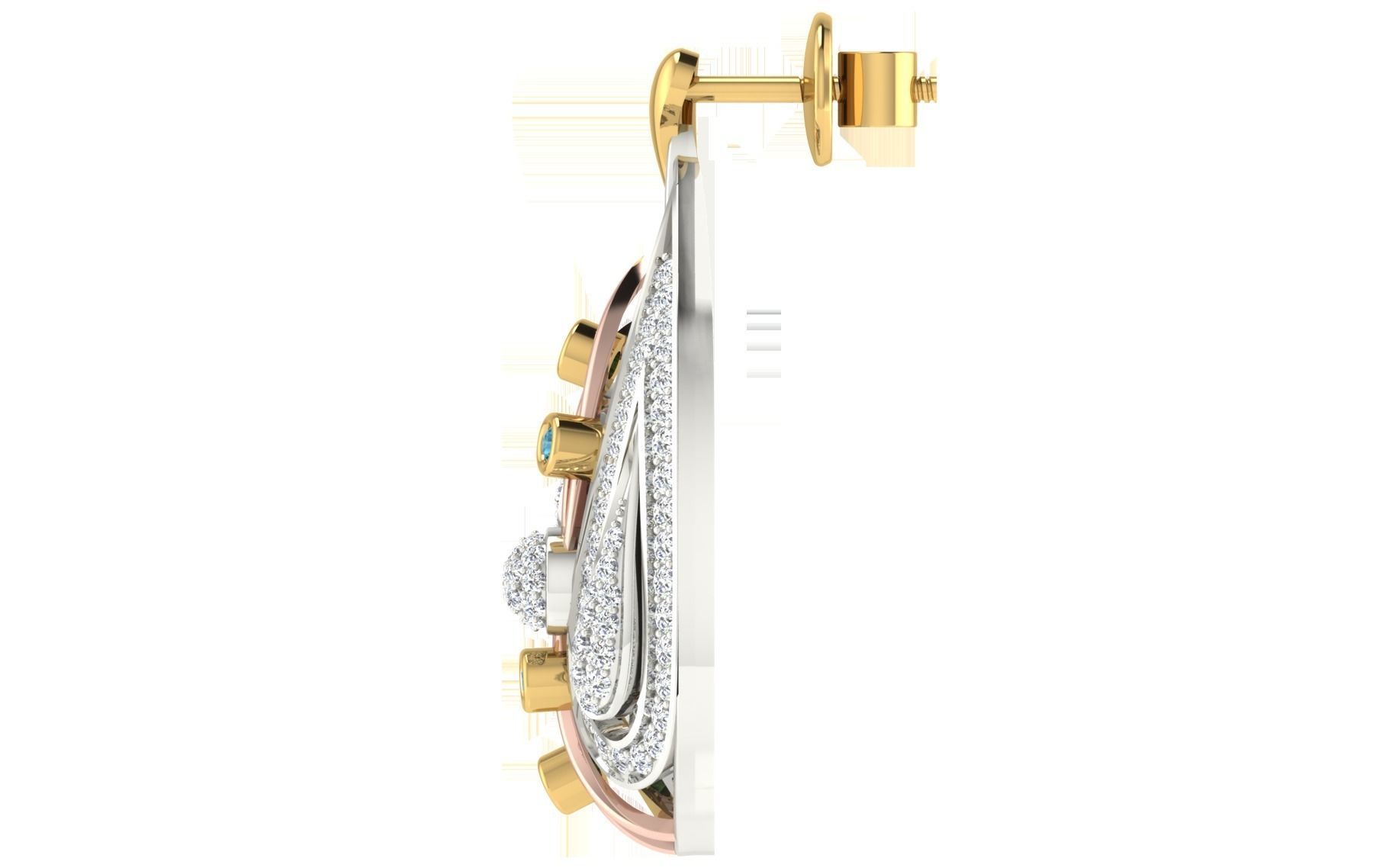 Women Pendant Earring Sets 3dm STL OBJ FBX Renders Details 3D print model_6