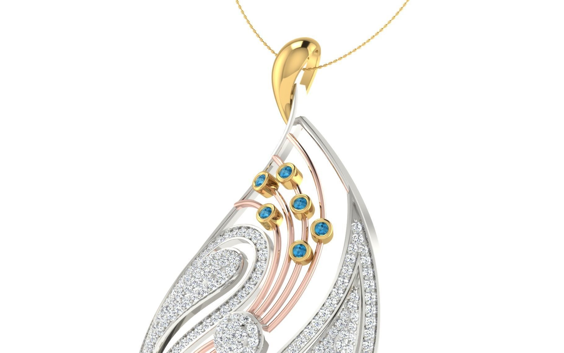 Women Pendant Earring Sets 3dm STL OBJ FBX Renders Details 3D print model_20