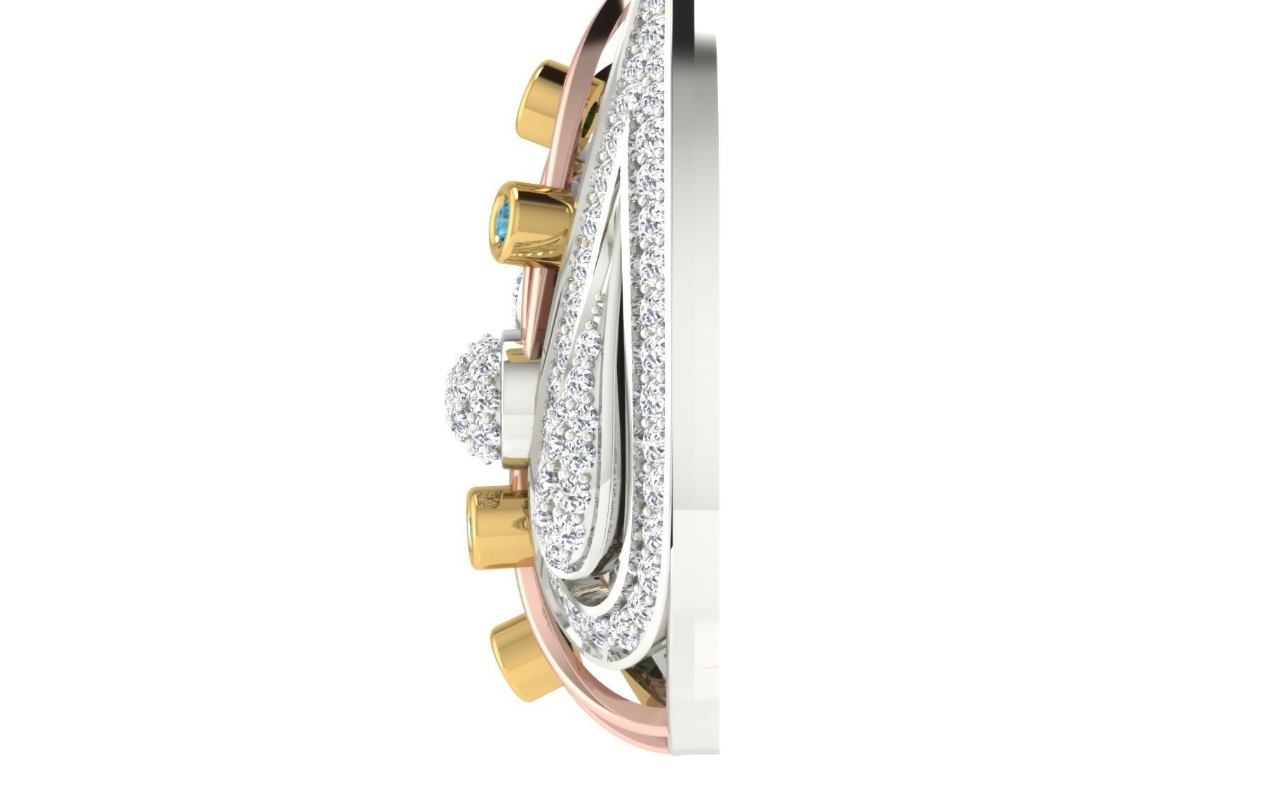 Women Pendant Earring Sets 3dm STL OBJ FBX Renders Details 3D print model_31