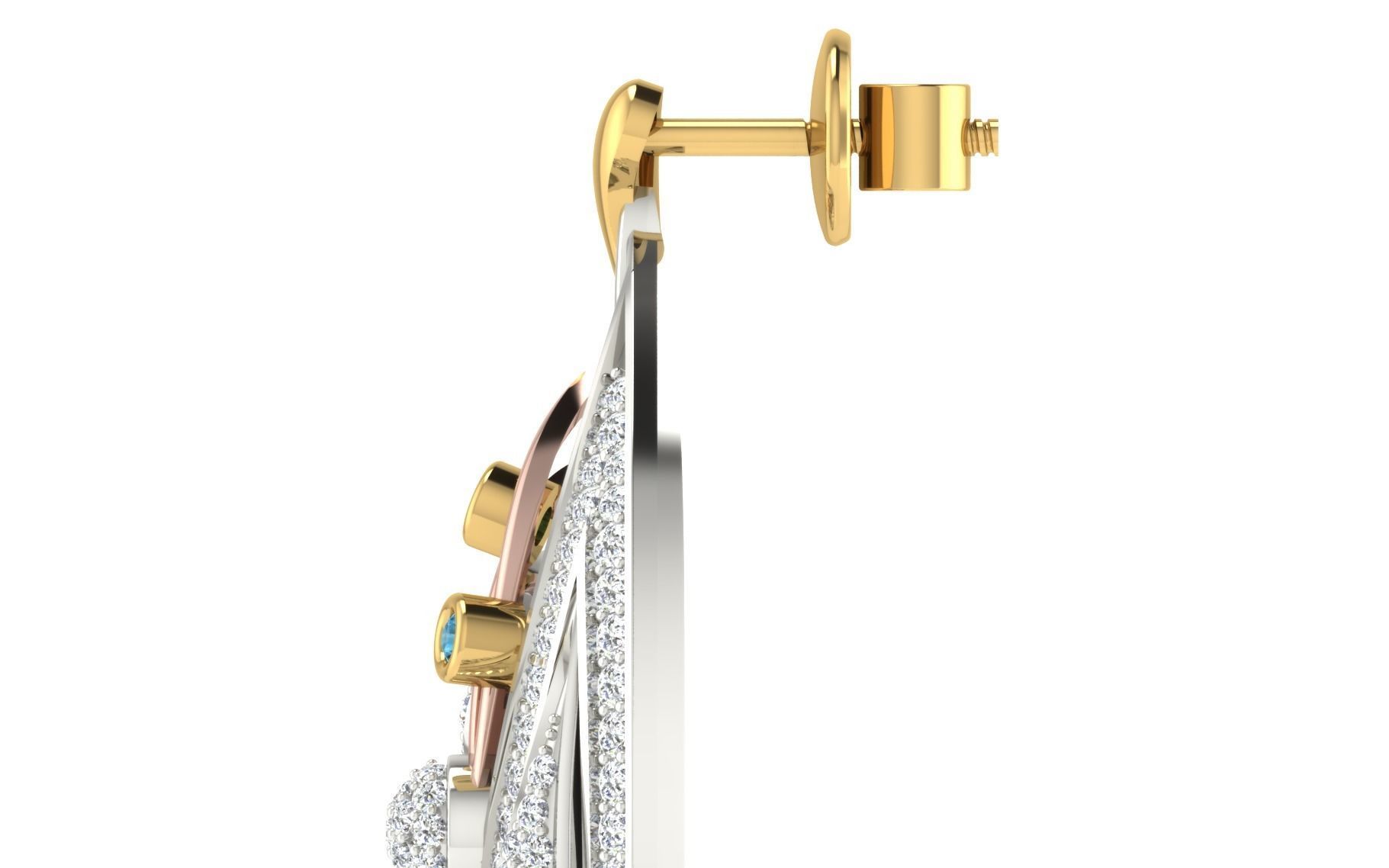 Women Pendant Earring Sets 3dm STL OBJ FBX Renders Details 3D print model_28