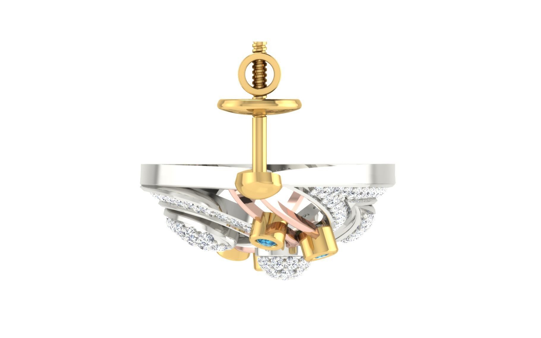 Women Pendant Earring Sets 3dm STL OBJ FBX Renders Details 3D print model_32