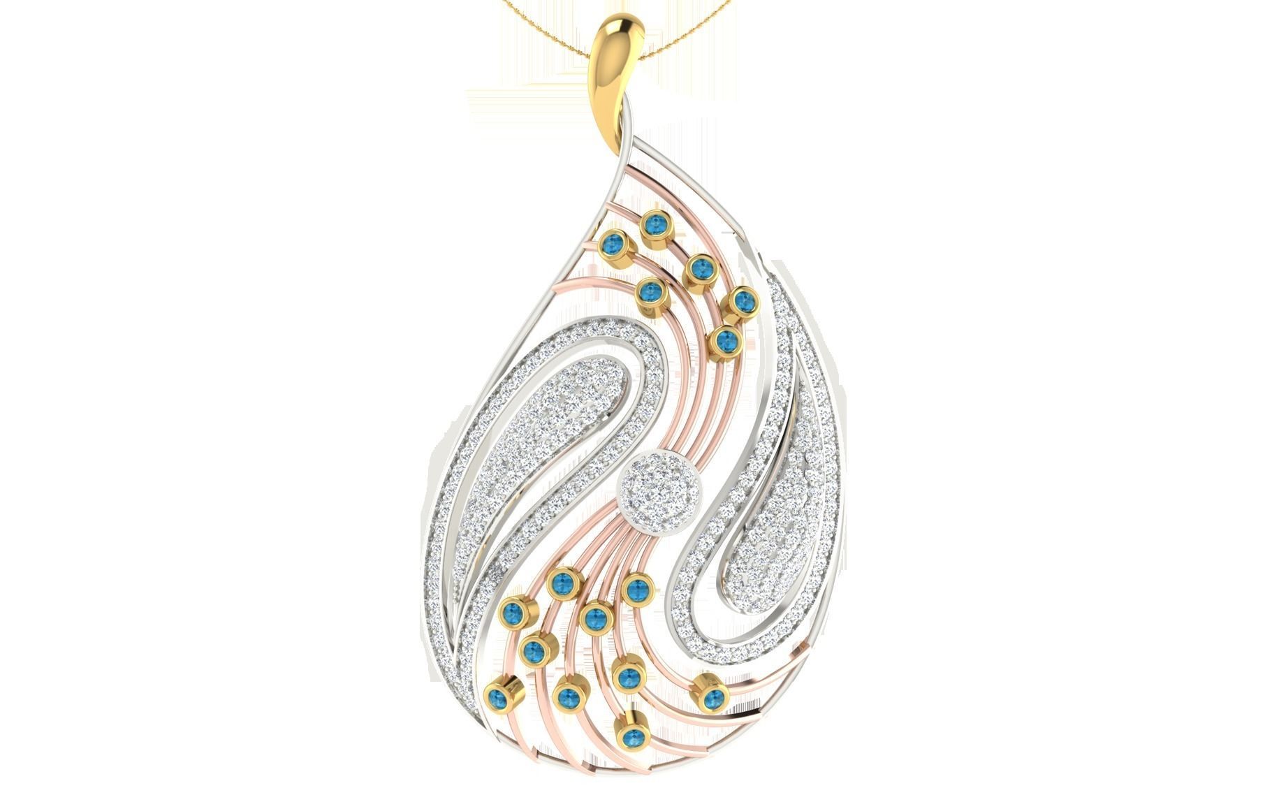 Women Pendant Earring Sets 3dm STL OBJ FBX Renders Details 3D print model_12