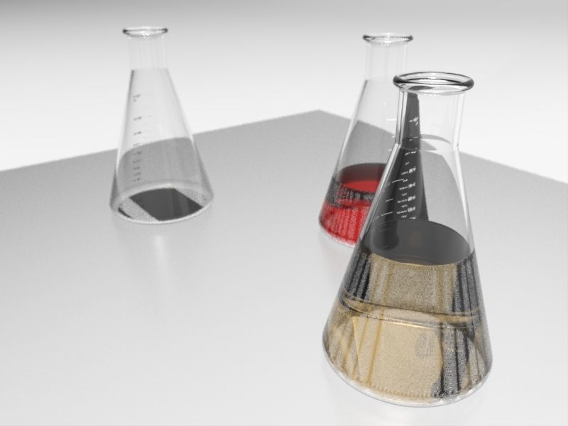 glass erlenmeyer flask conical 3D model_4