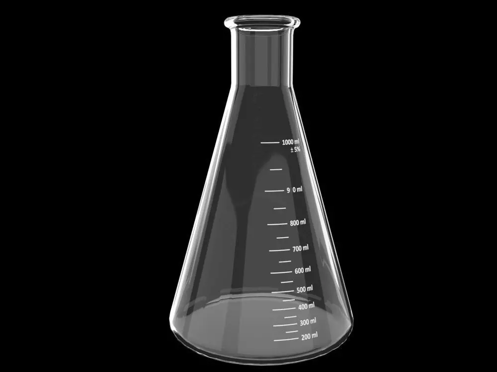 glass erlenmeyer flask conical 3D model_0