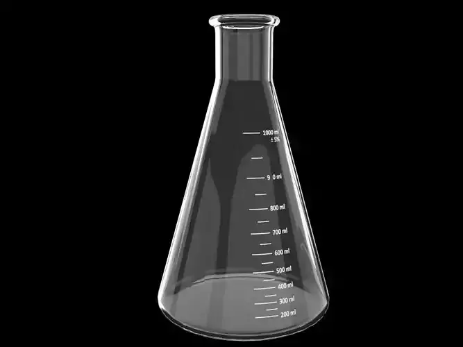 glass erlenmeyer flask conical 3D model