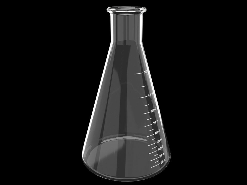 glass erlenmeyer flask conical 3D model_3