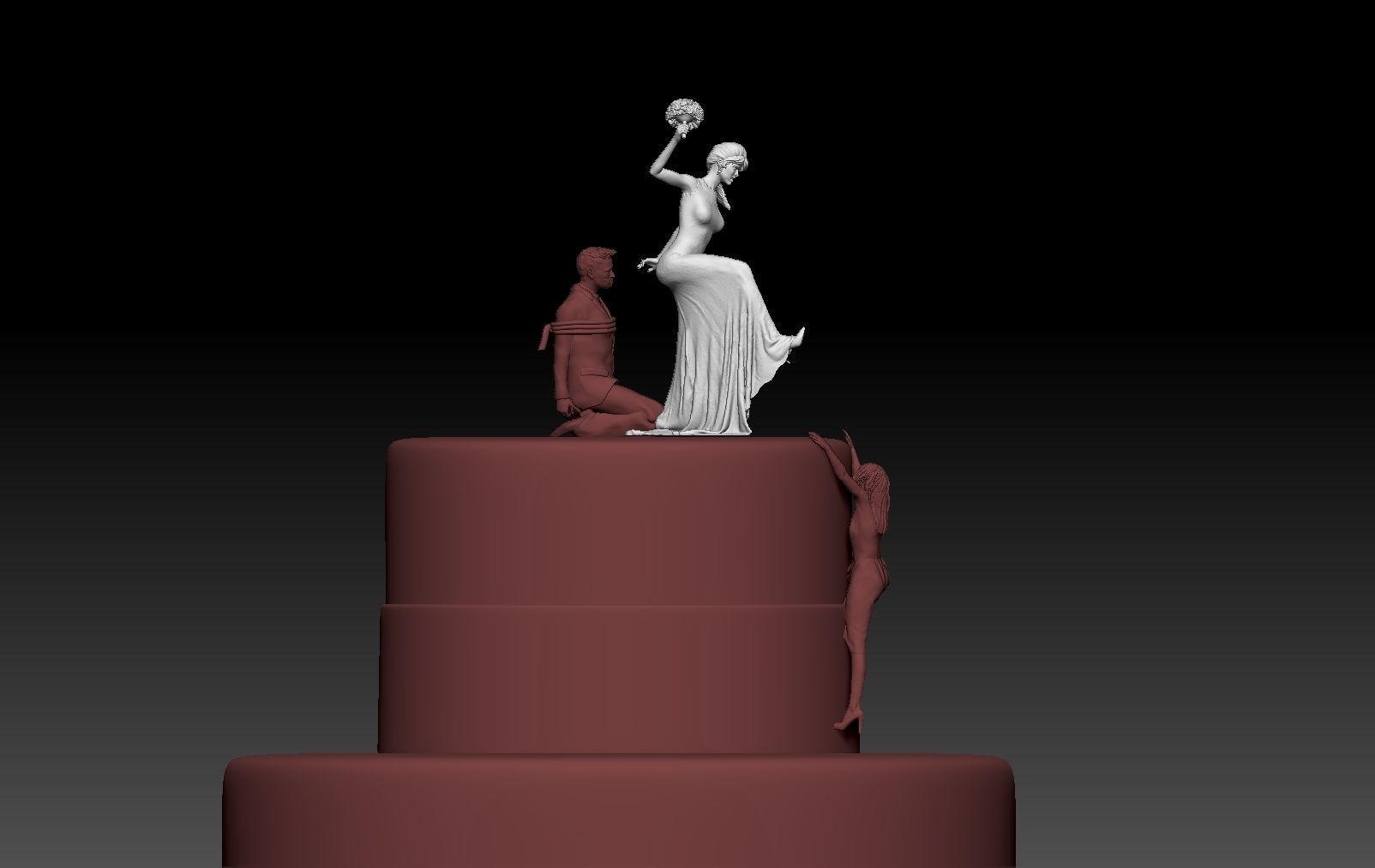 NEW WEDDING BRIDE CAKE 1 3D print model_3