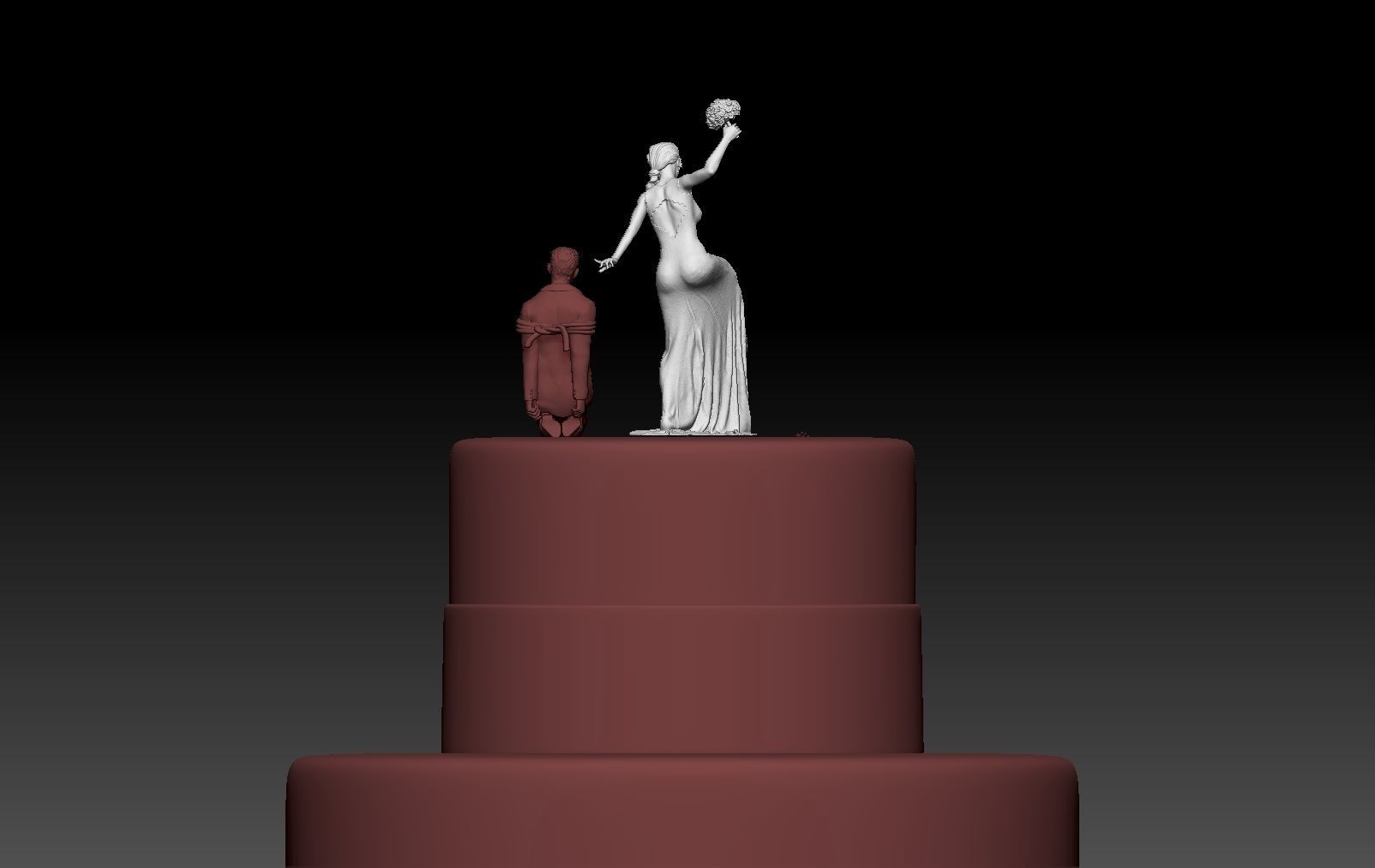 NEW WEDDING BRIDE CAKE 1 3D print model_2