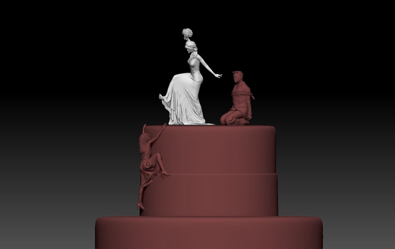 NEW WEDDING BRIDE CAKE 1 3D print model_1