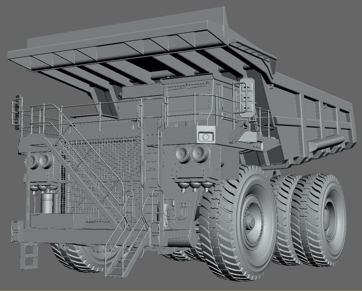 Mining dump truck Komatsu 830E-AC 3D model_44
