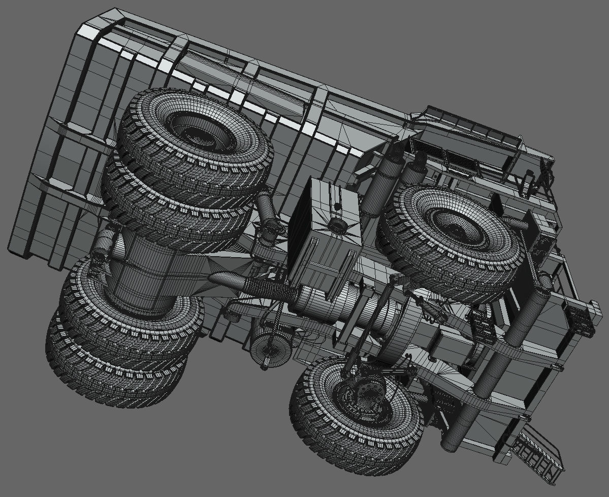 Mining dump truck Komatsu 830E-AC 3D model_47