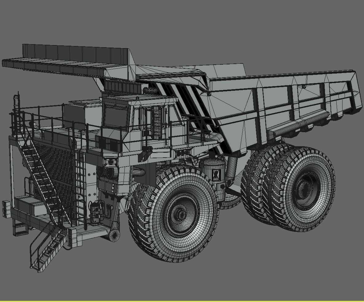 Mining dump truck Komatsu 830E-AC 3D model_41