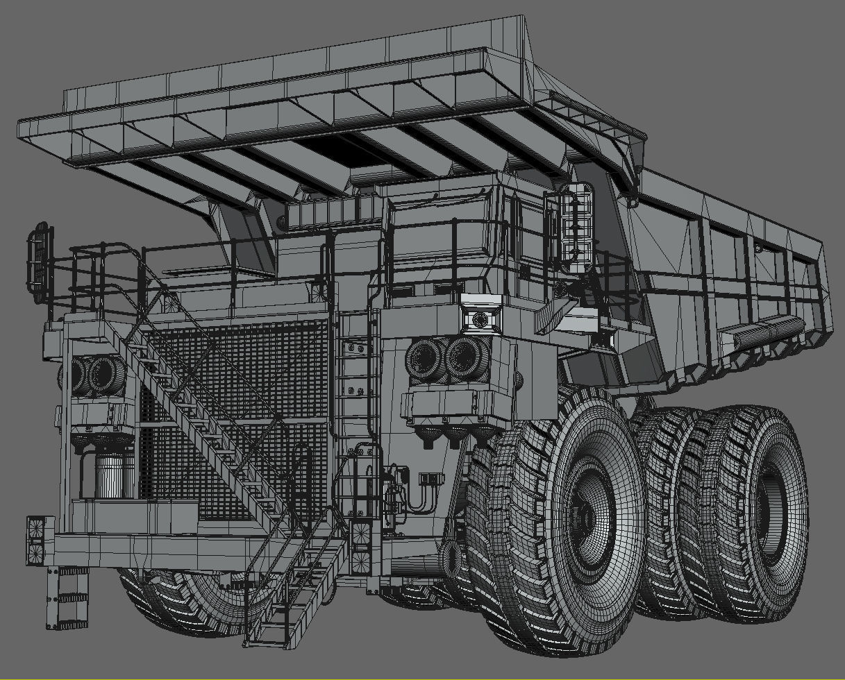 Mining dump truck Komatsu 830E-AC 3D model_45