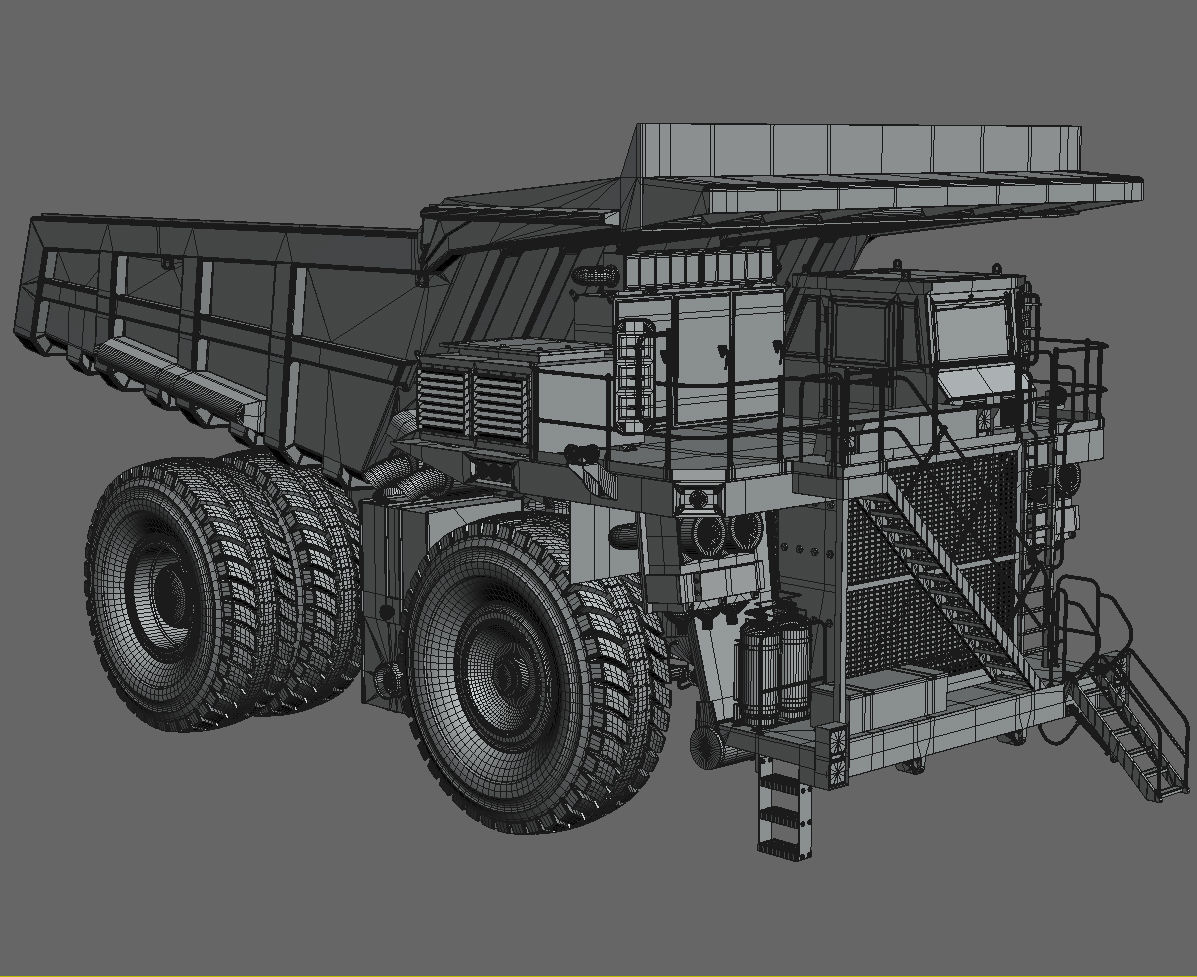 Mining dump truck Komatsu 830E-AC 3D model_43