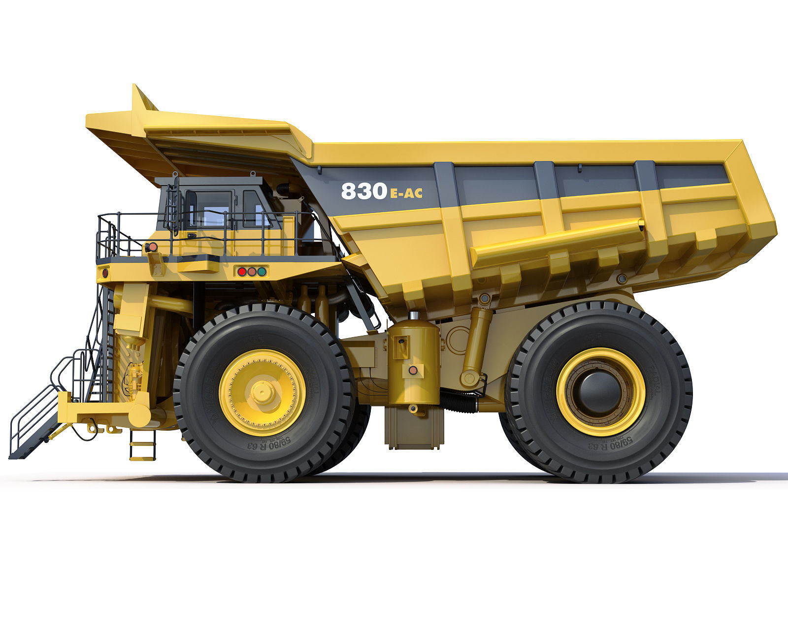Mining dump truck Komatsu 830E-AC 3D model_5