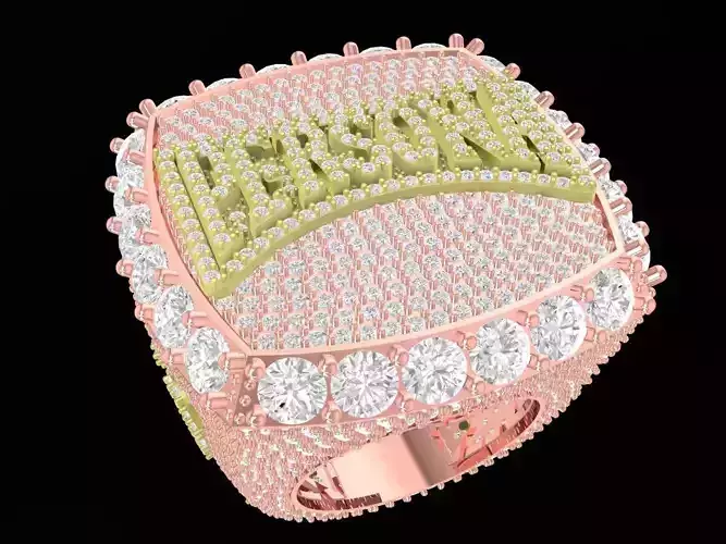 PERSONA letter Hit Hop Diamond Ring 3735