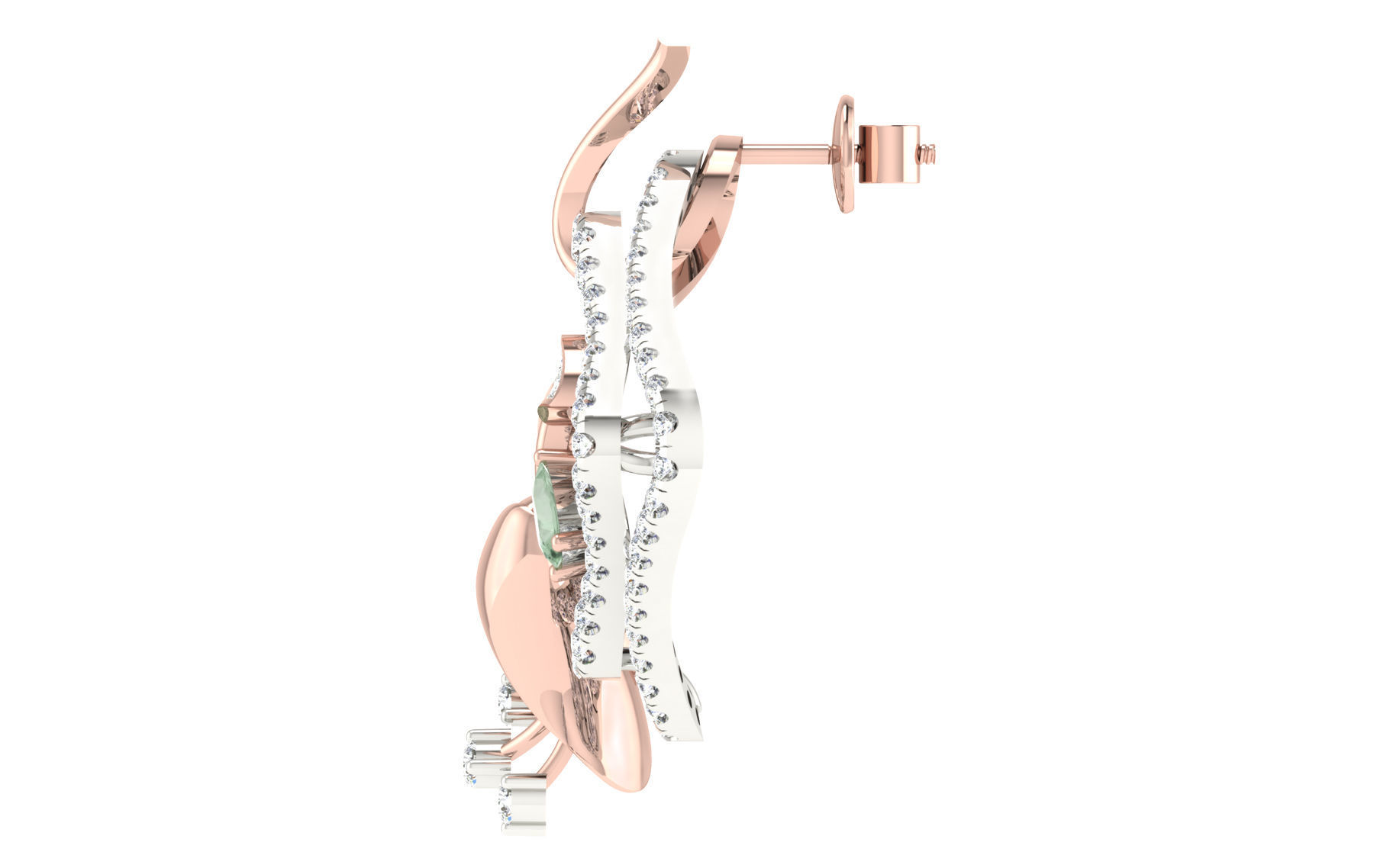 Women Pendant Earring Sets 3dm STL OBJ FBX Renders Details 3D print model_5