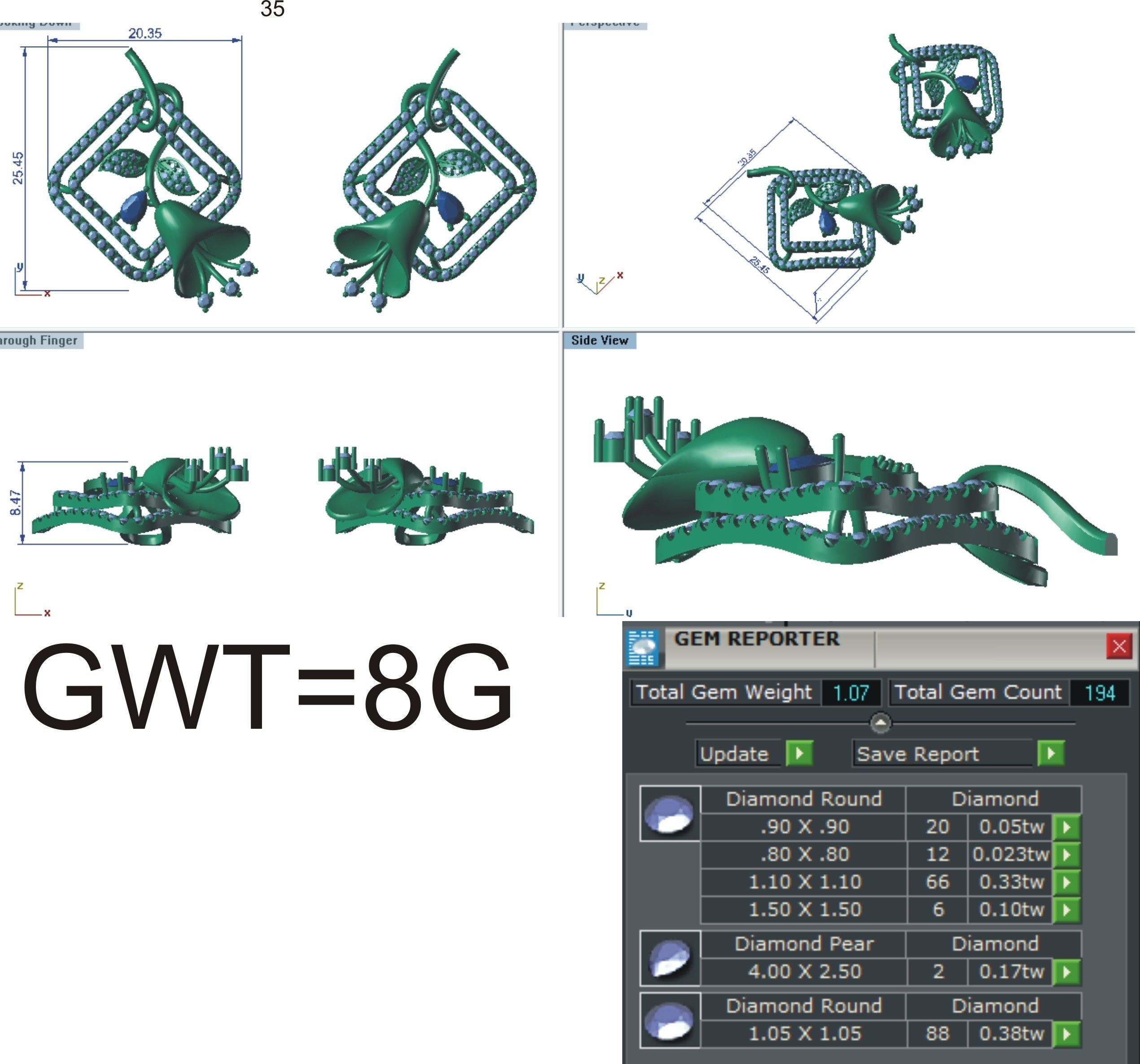 Women Pendant Earring Sets 3dm STL OBJ FBX Renders Details 3D print model_18