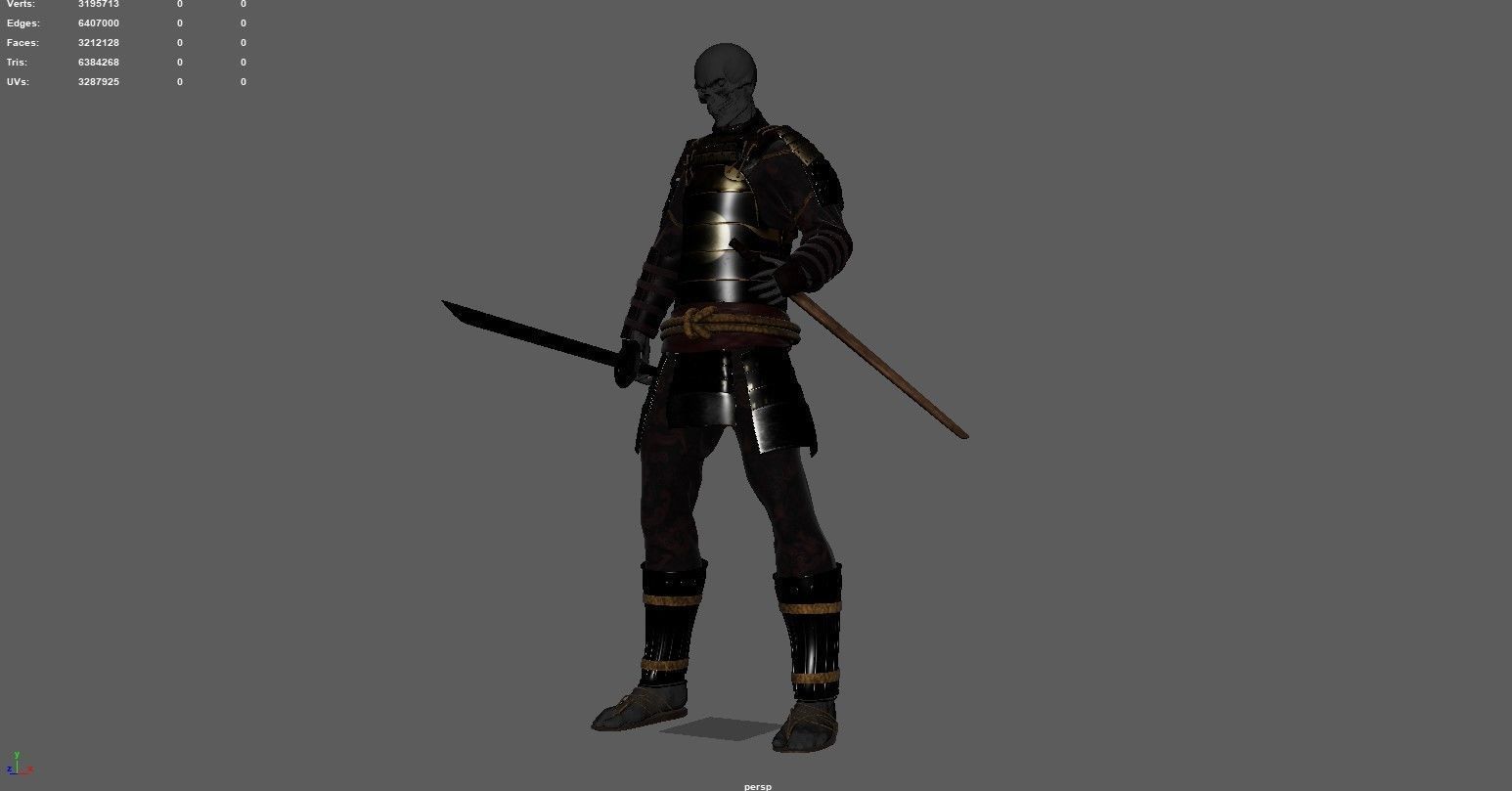 Samurai Cloth 3D model_3