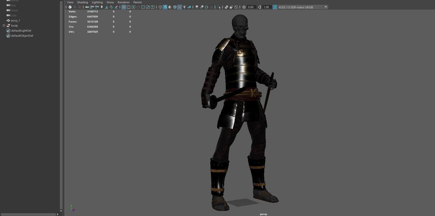 Samurai Cloth 3D model_2