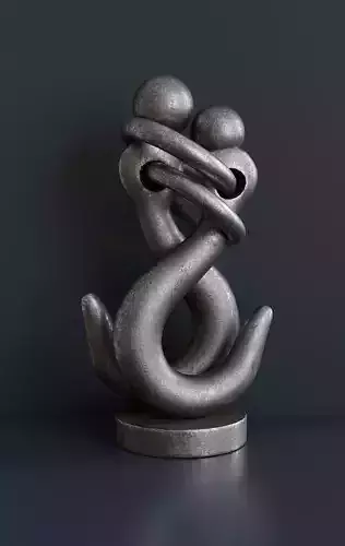 Decorative figurine made of grunge metal