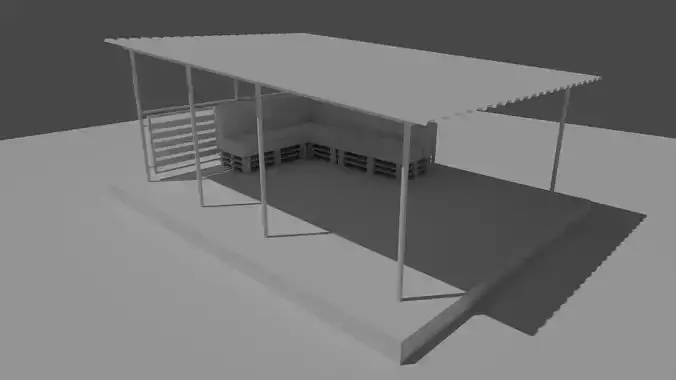 Alcove wooden structure with roof