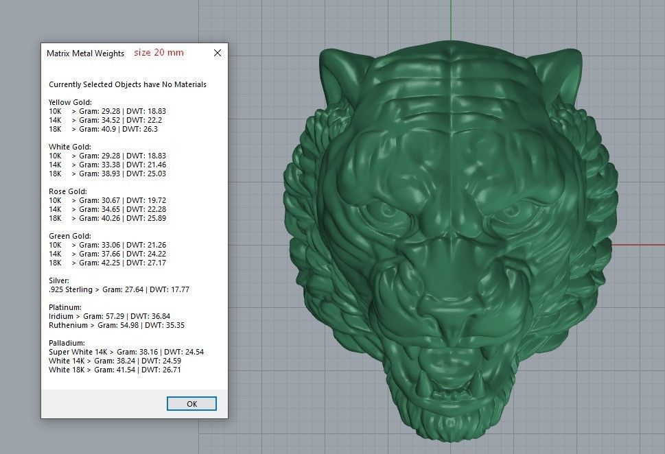 Ring tiger head stl obj 3D print model_8