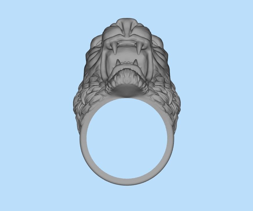 Ring tiger head stl obj 3D print model_20
