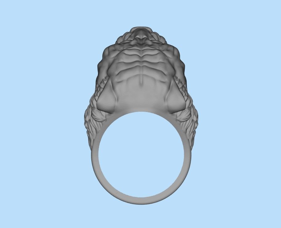 Ring tiger head stl obj 3D print model_22