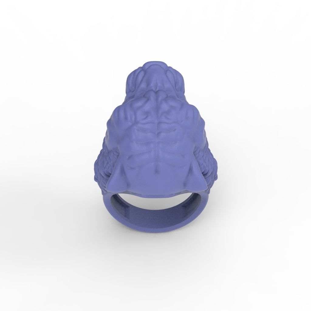 Ring tiger head stl obj 3D print model_16