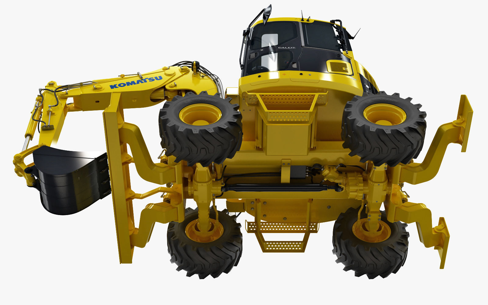 Wheeled Excavator Komatsu PW98MR-8 3D model_26